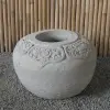  Product image 12 of the product “Balinese style flat round pot, with carving - 70cm Dia., 45 cm Height, Taro sand ”